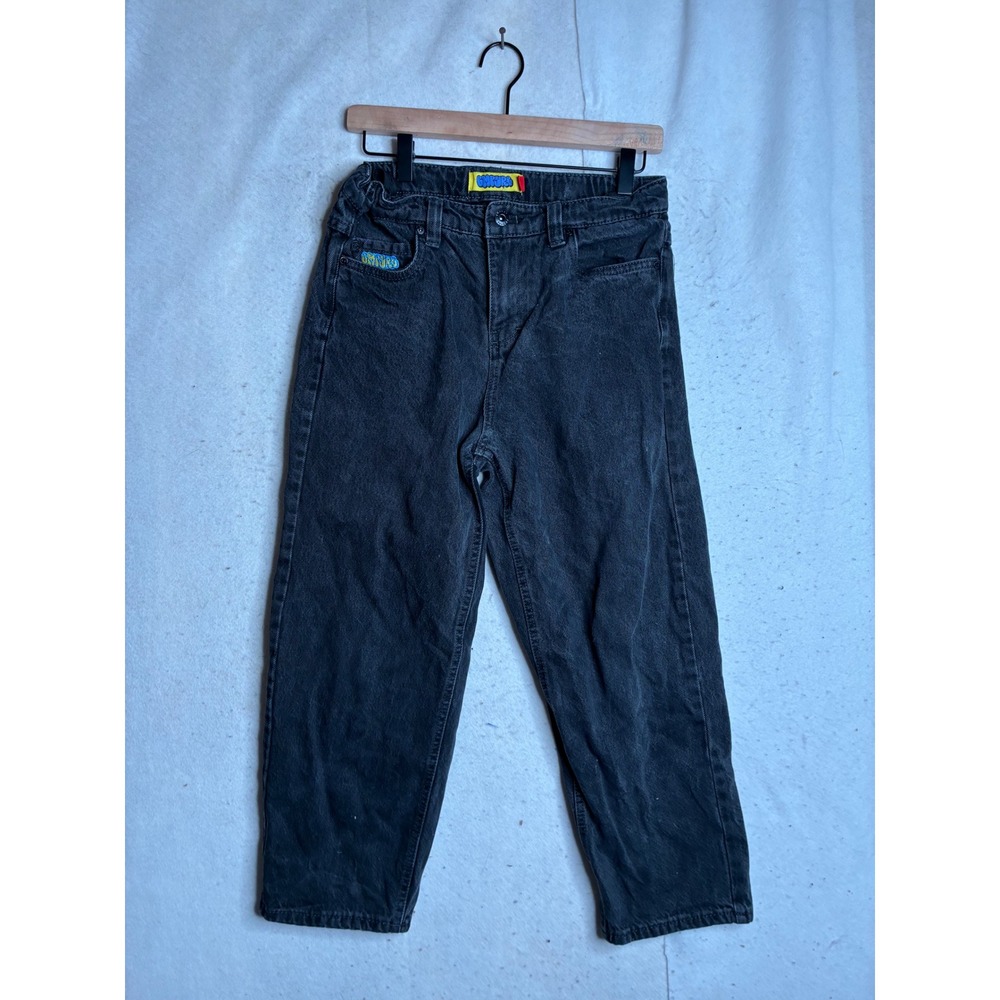 Empyre Loose Fit Skate Jeans Black Denim Boys Sz 25 Adjustable Waist Streetwear